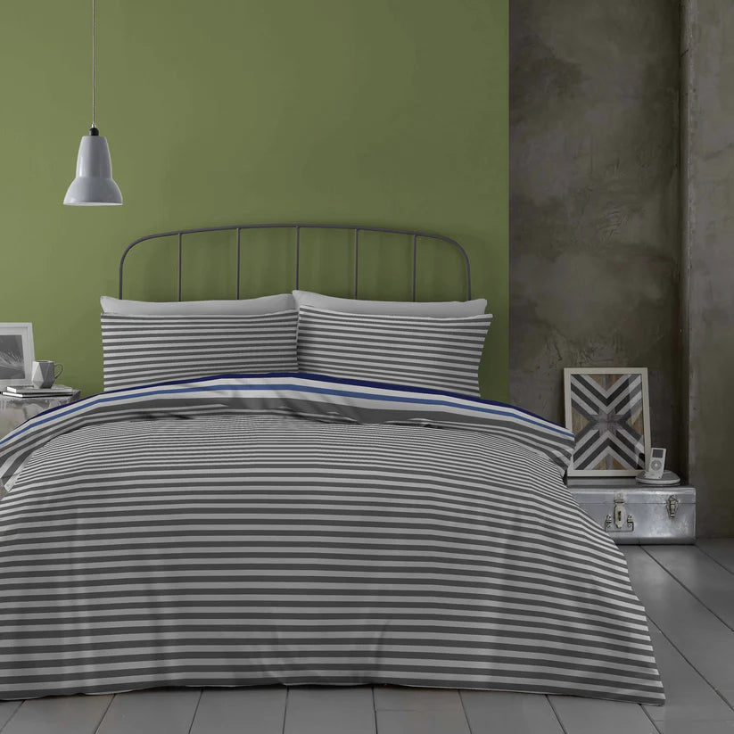 Colourful Modern Striped Reversible King Size Duvet Cover Set