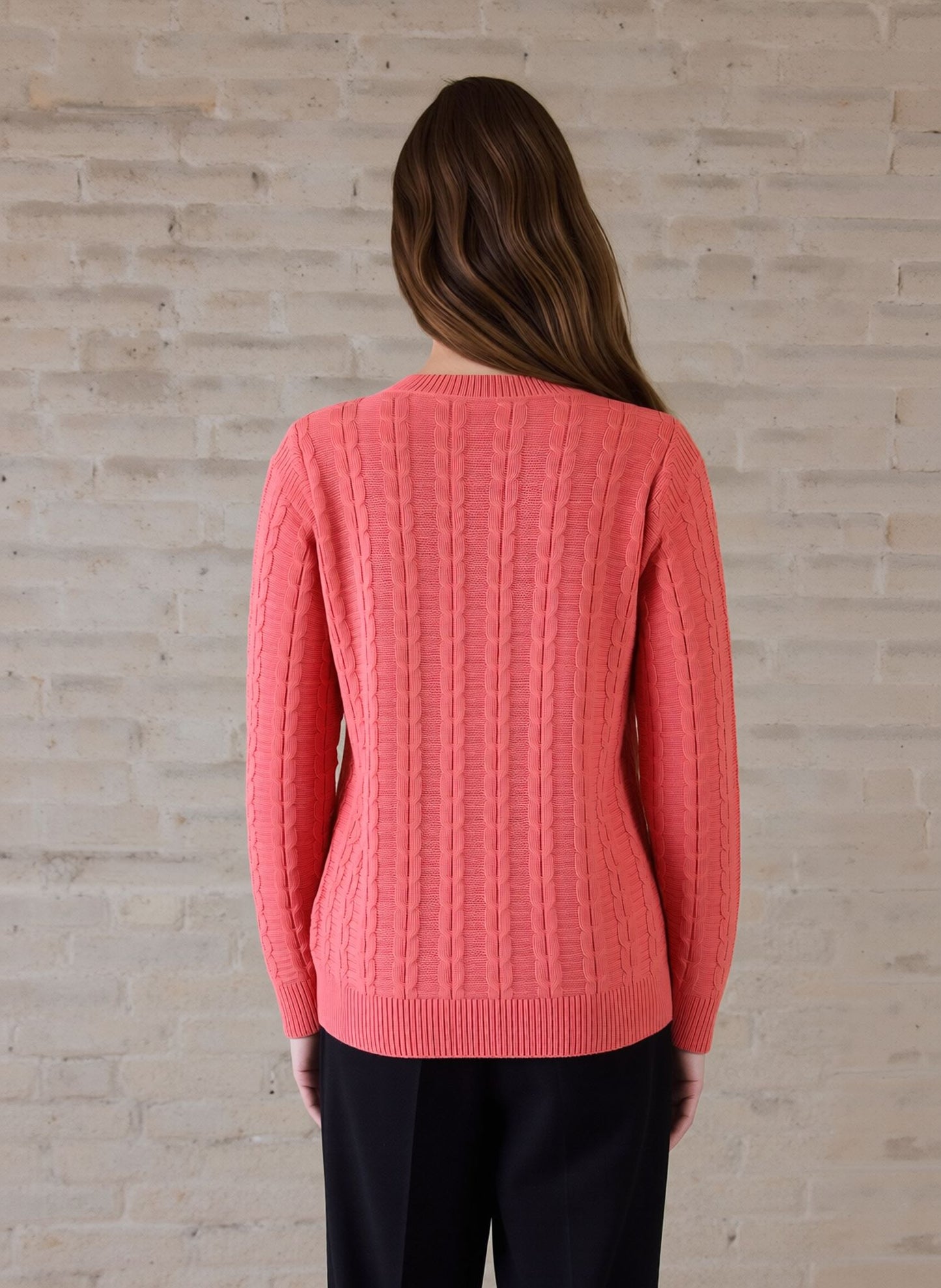 Coral Cable Knit Jumper – Soft Everyday Women's Sweater