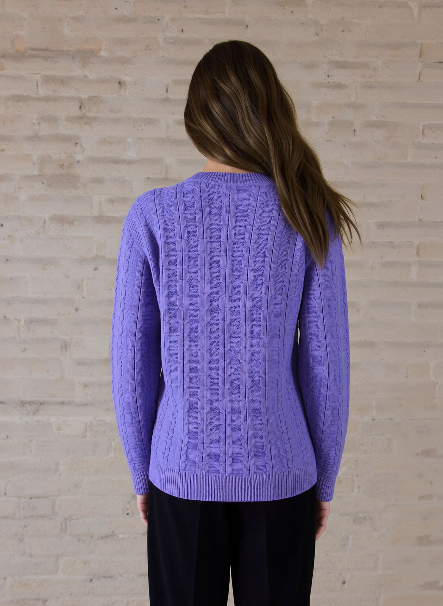 Lilac Cable Knit Jumper – Soft Everyday Women's Sweater