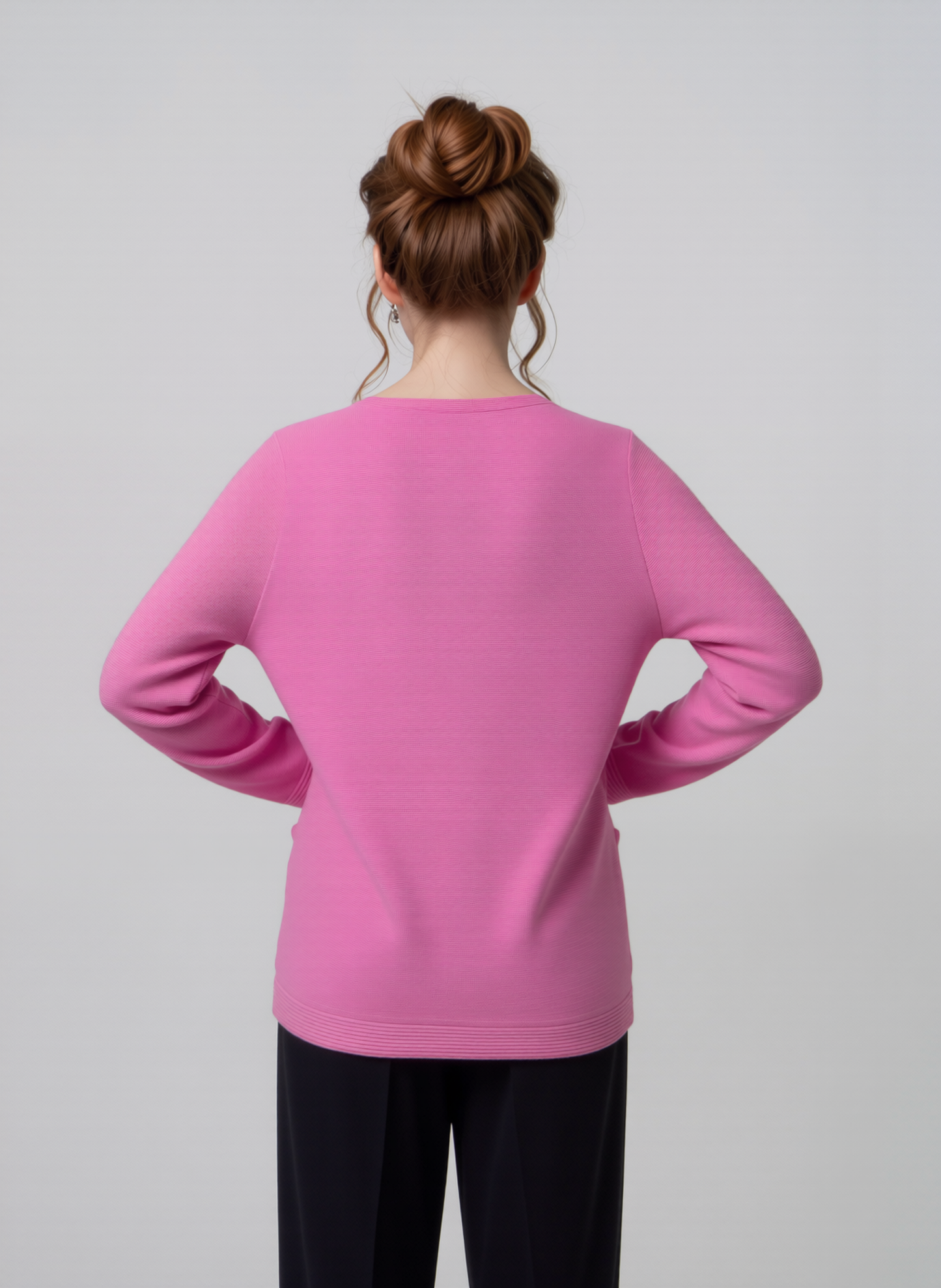 Pink V-Neck Button Pocket Cardigan