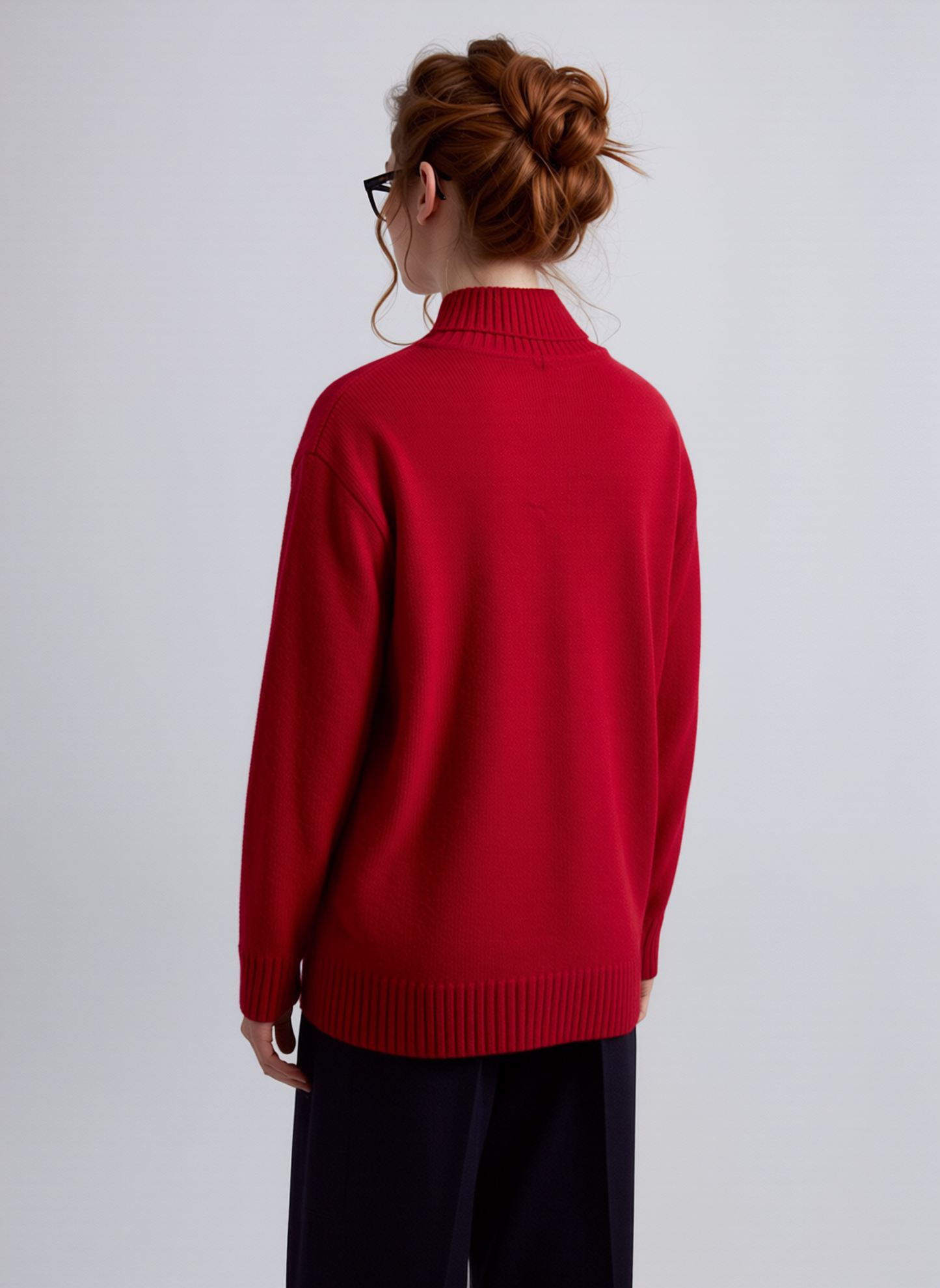 Red Four Button Cable Knit Jumper