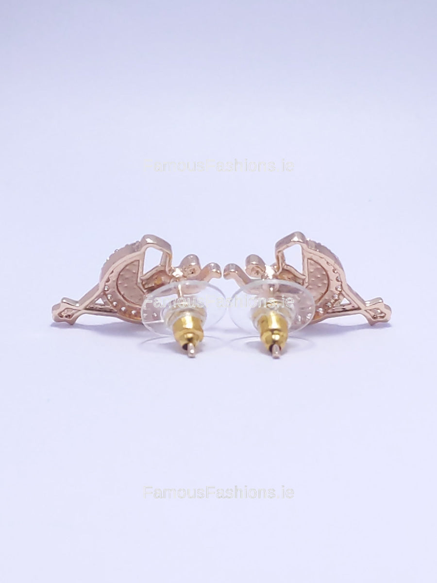 Gold Ballet Silhouette Dancer Drop Earrings