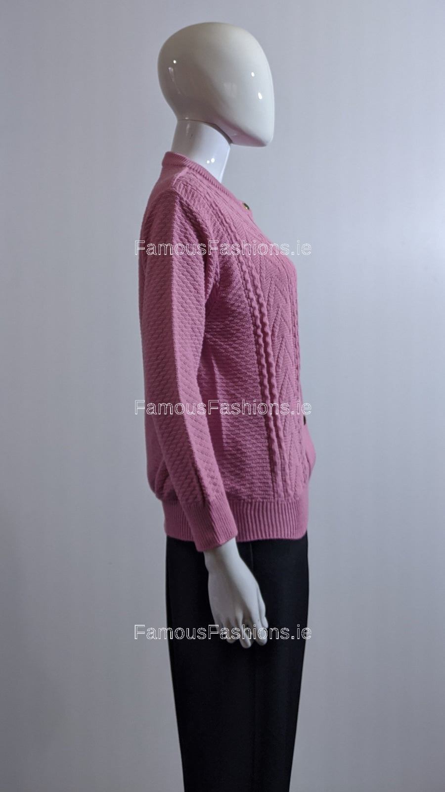 Pink Button Up Design Cardigan