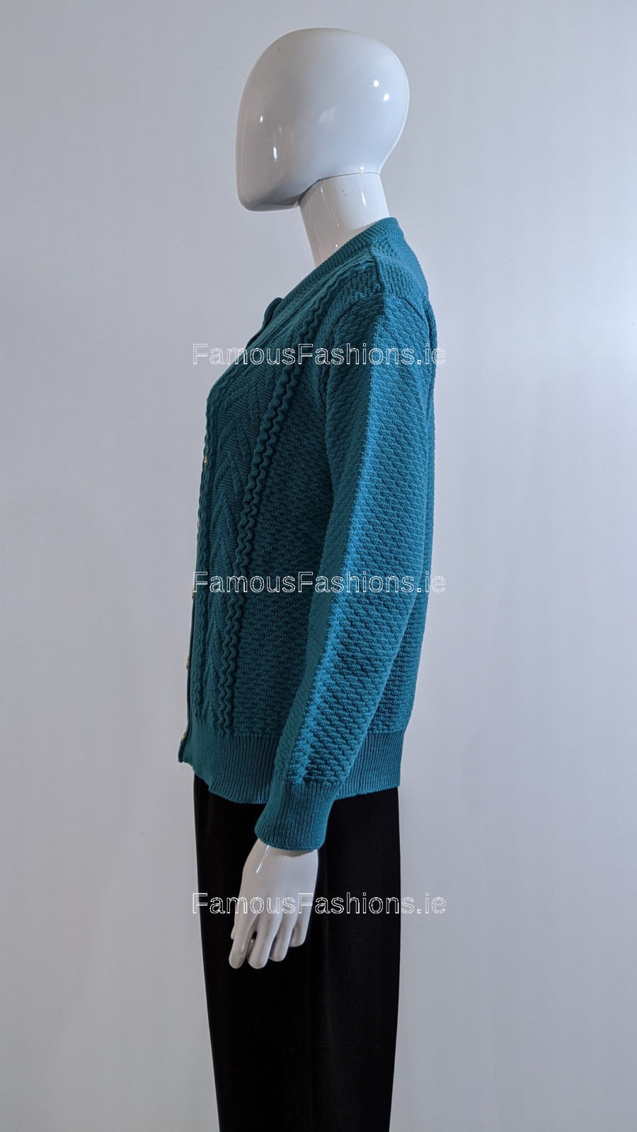 Teal Button Up Design Cardigan