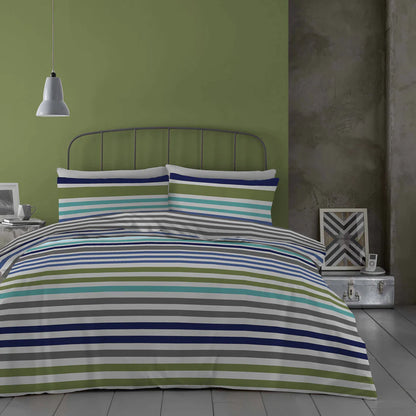 Colourful Modern Striped Reversible Double Size Duvet Cover Set