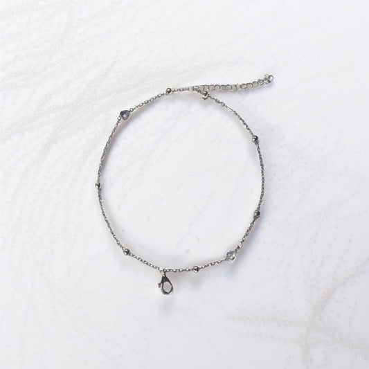 Silver Heart Link Chain Bracelet