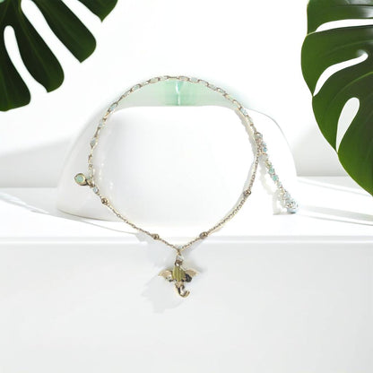 Gold Elephant Yellow Charm Chain Link Bracelet