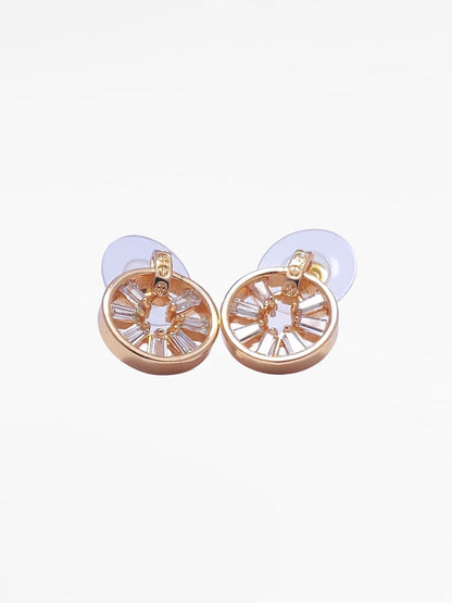 Gold Circle Stud Earrings