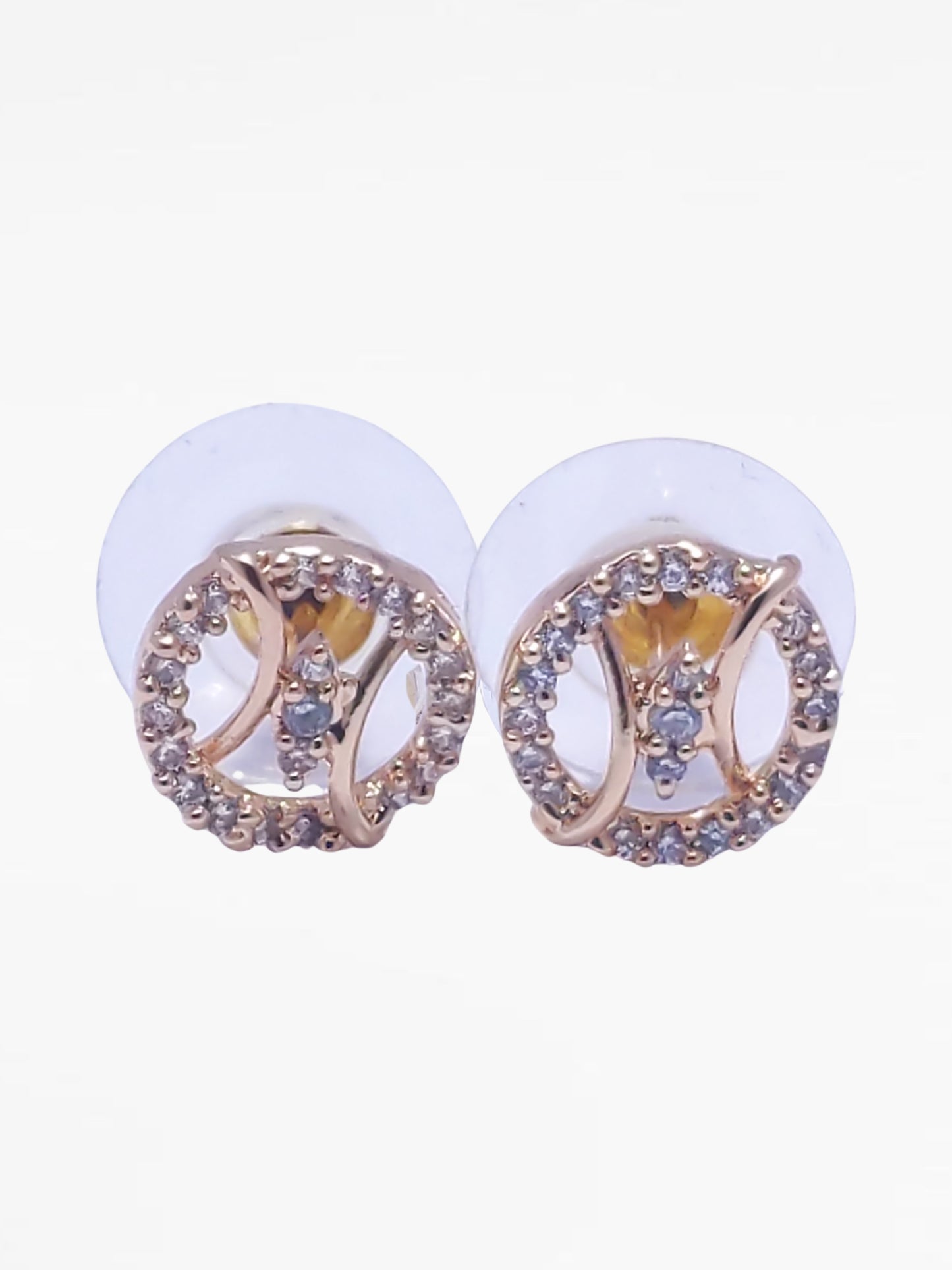 Gold Diamond Shape Stud Earrings