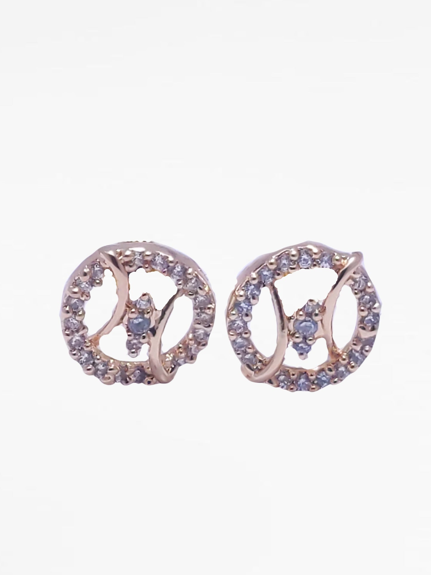 Gold Diamond Shape Stud Earrings