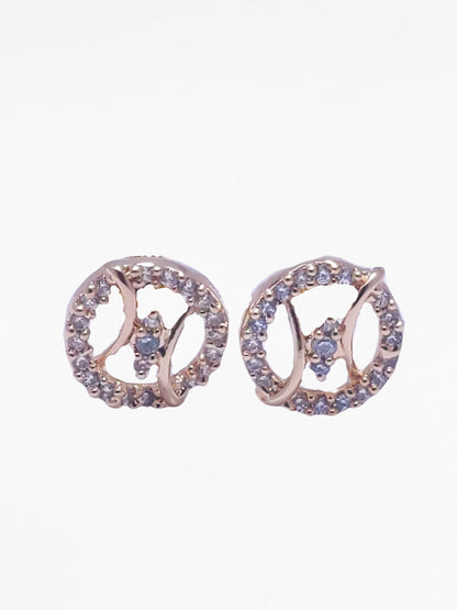 Gold Diamond Shape Stud Earrings