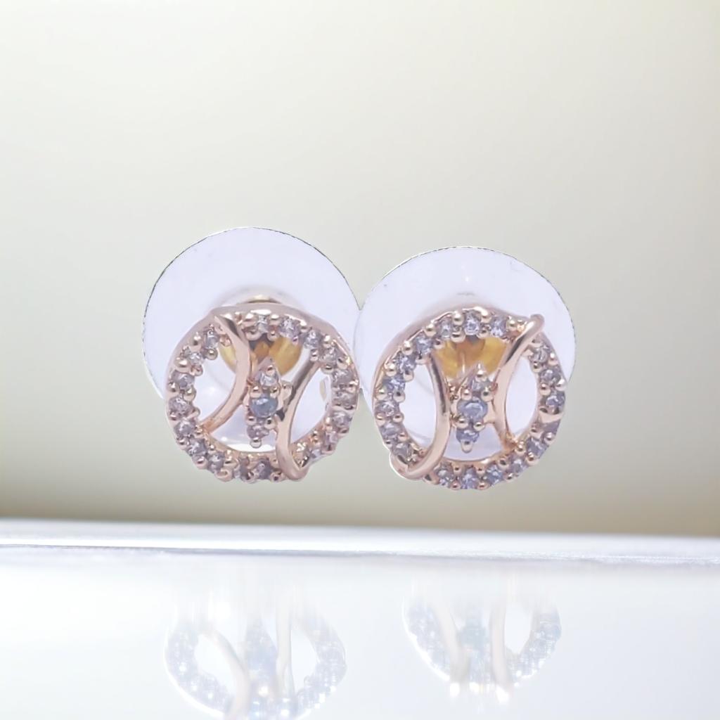 Gold Diamond Shape Stud Earrings