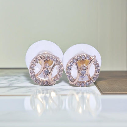 Gold Diamond Shape Stud Earrings