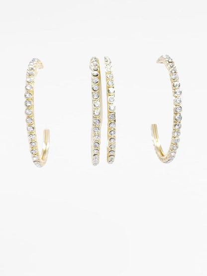Gold Tone Diamond Detail Slim Tennis Bracelet
