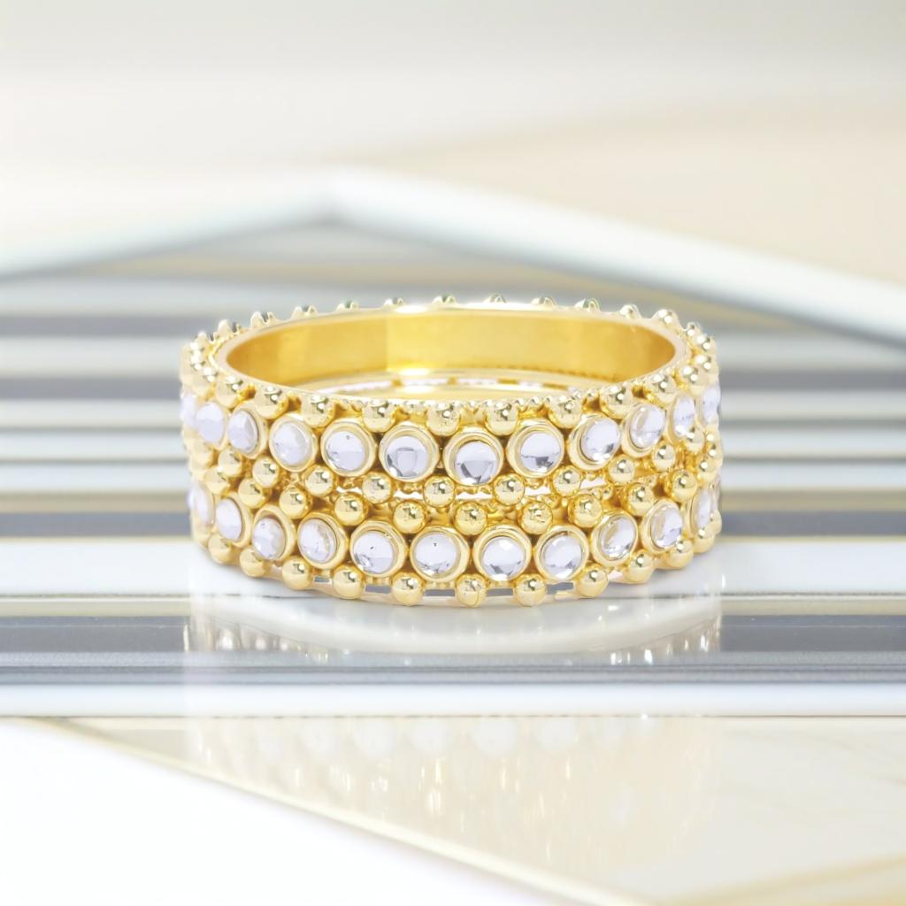 Gold Tone Diamond Detail Tennis Bracelet