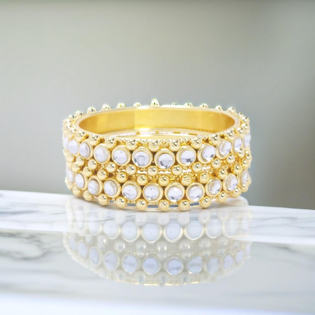 Gold Tone Diamond Detail Tennis Bracelet