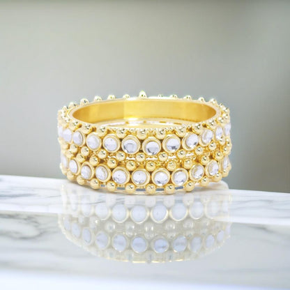 Gold Tone Diamond Detail Tennis Bracelet