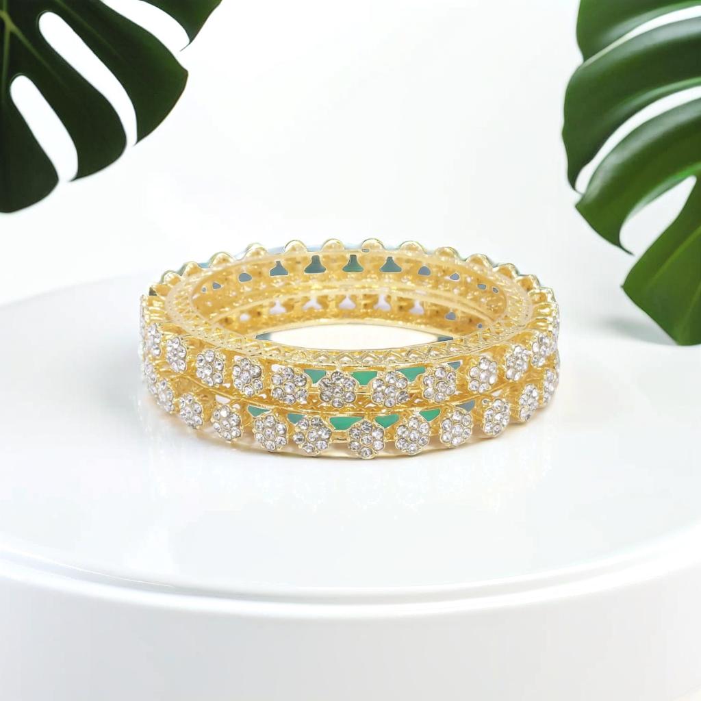 Gold Tone Diamond Detail Tennis Bracelets