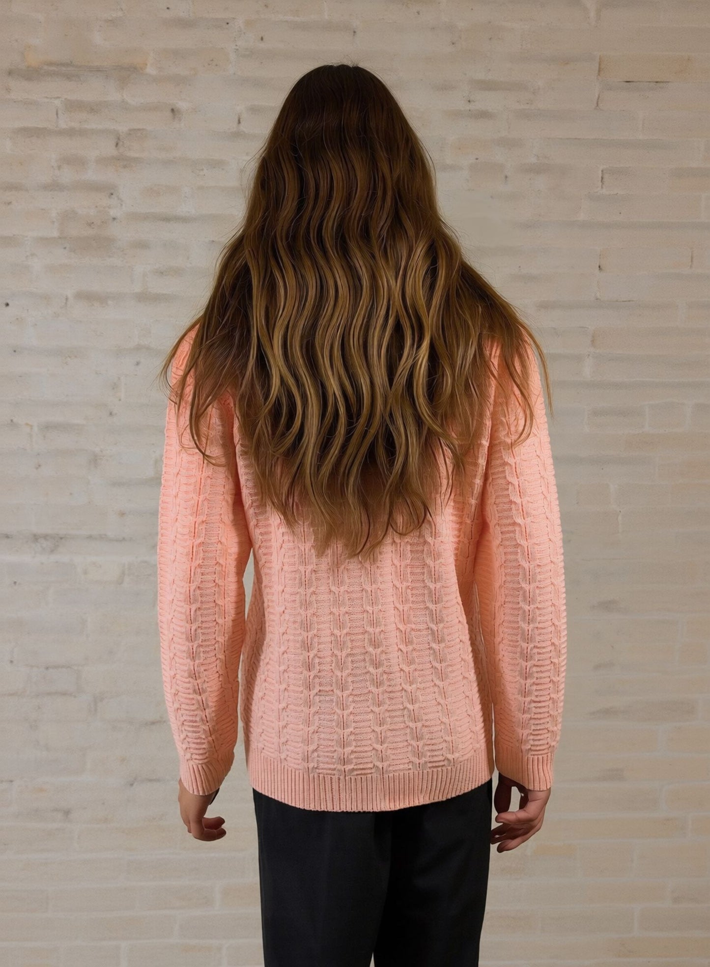 Peach Cable Knit Jumper – Soft Everyday Women's Sweater