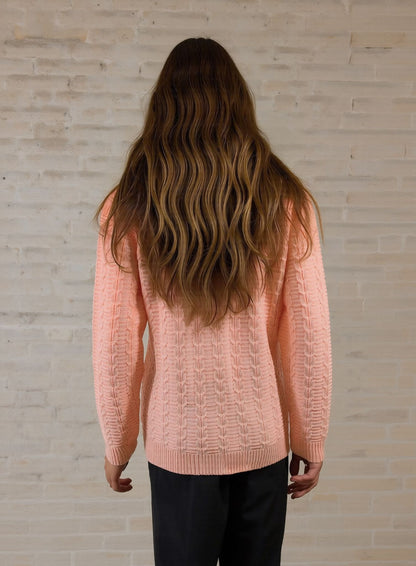 Peach Cable Knit Jumper – Soft Everyday Women's Sweater