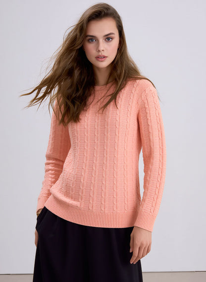 Peach Cable Knit Jumper – Soft Everyday Women's Sweater