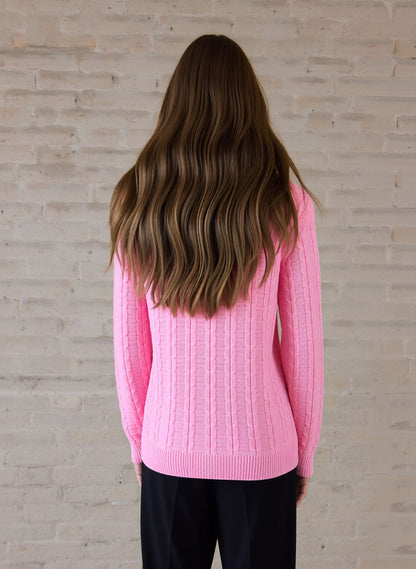 Pink Cable Knit Jumper – Soft Everyday Women's Sweater