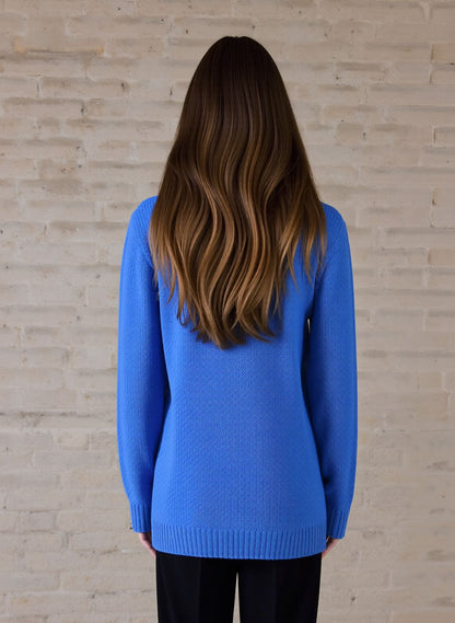 Sky Blue V-Neck Pocket Cardigan