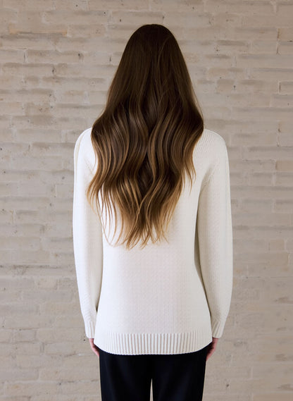 White V-Neck Pocket Cardigan