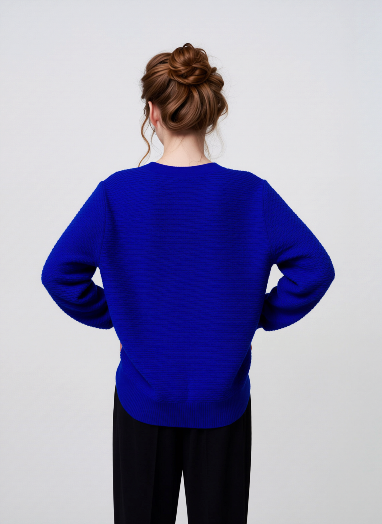 Royal Blue Button Up Design Cardigan