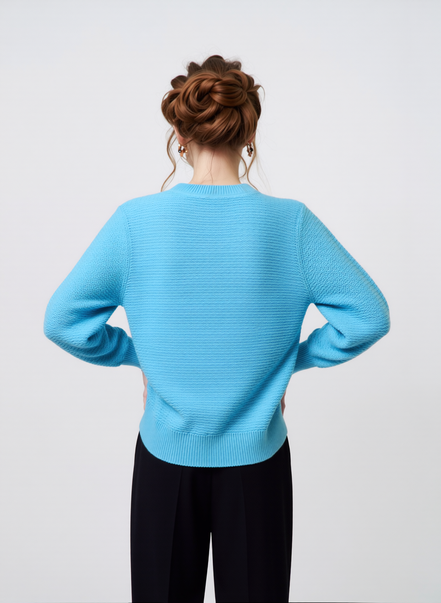 Turquoise Blue Design Cardigan