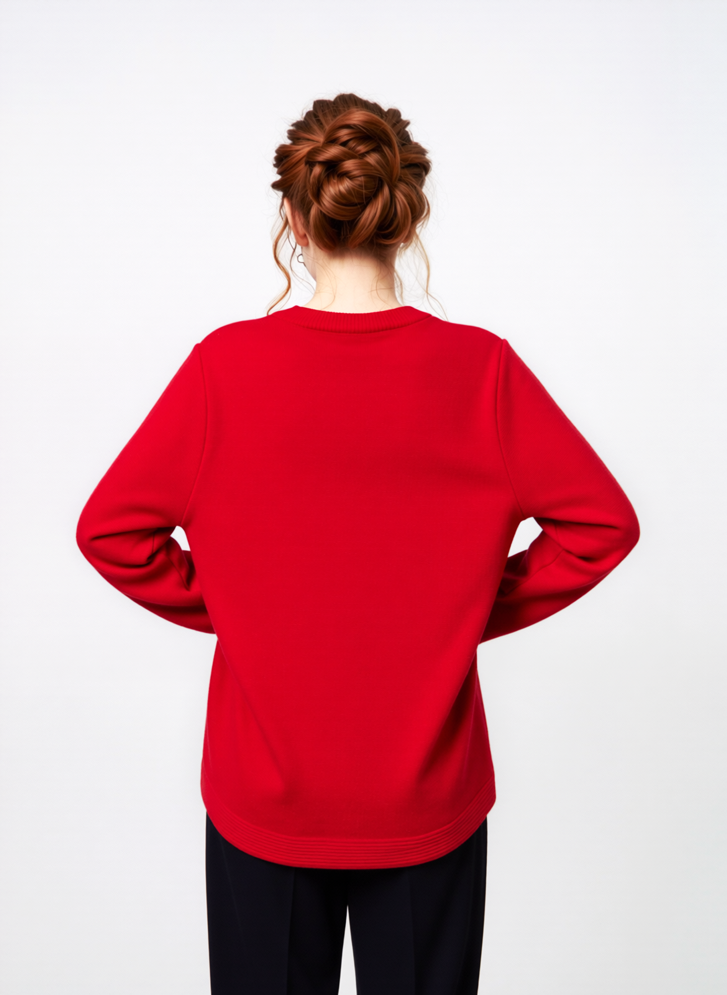 Red Round Neck Button Cardigan