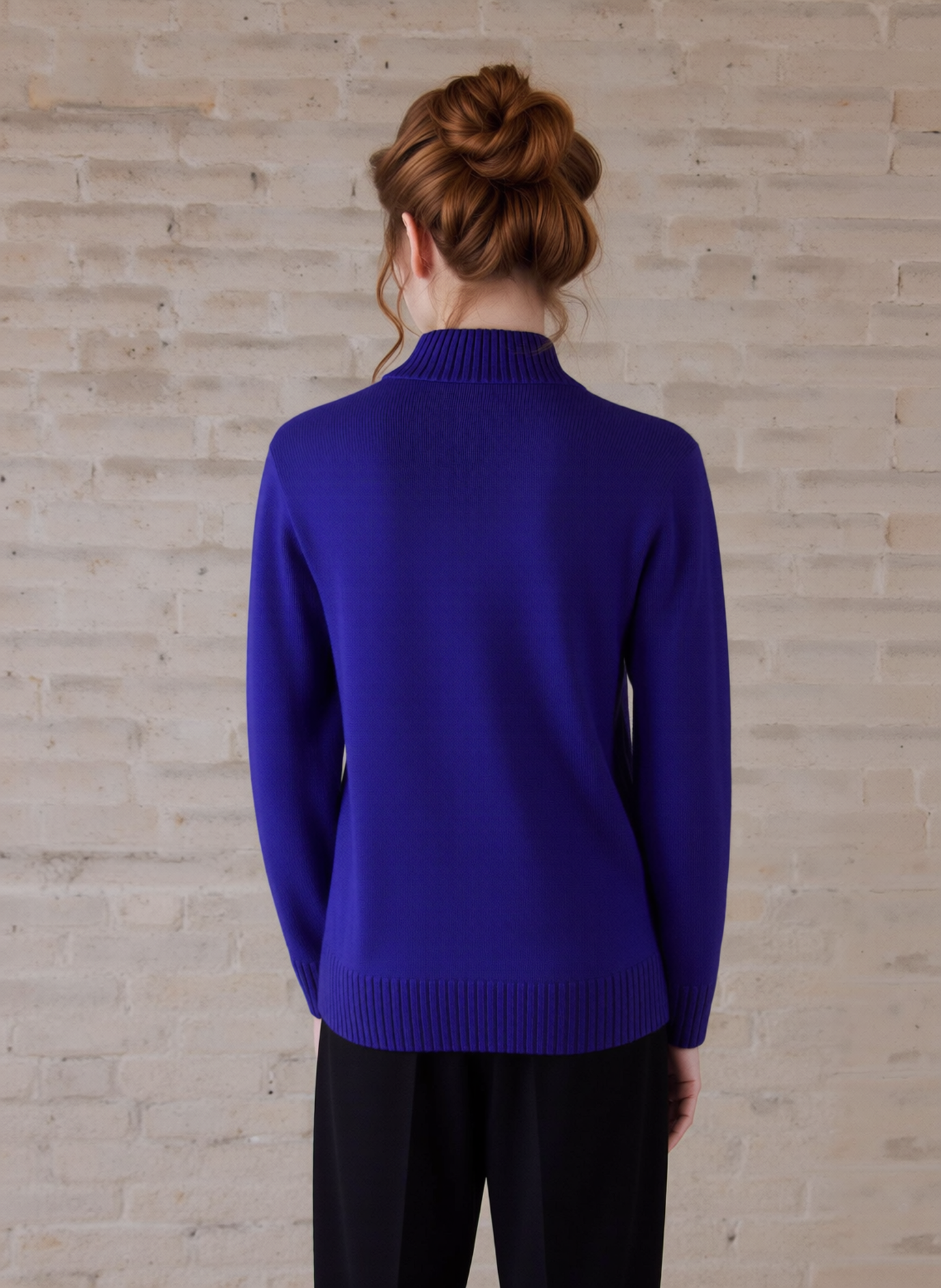 Purple Four Button Cable Knit Jumper