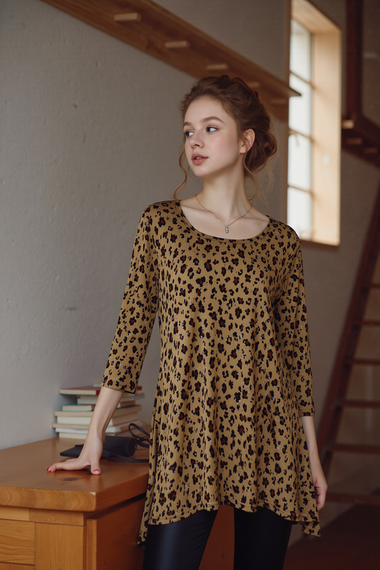 Leopard Print Sparkle Top