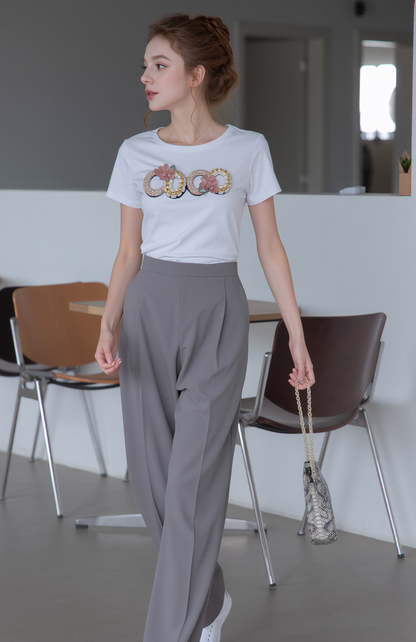 Light Grey Elasticated Trousers