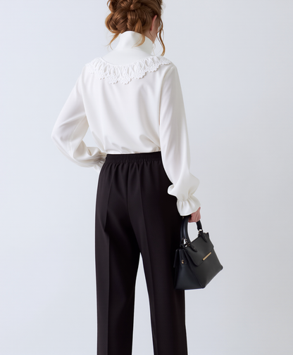 Black Wooltouch Elasticated Trouser