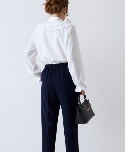 Navy Elasticated Trouser