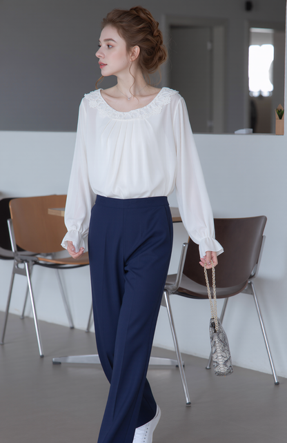 Navy Comfortable Elasticated Trouser