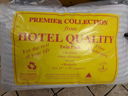 Twin Pack Hotel Quality Stripe Luxury Bounce Back Pillows