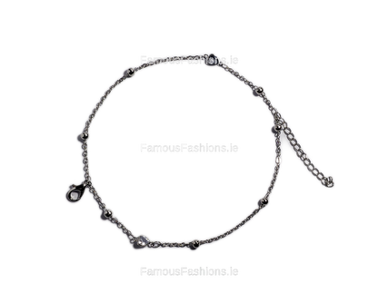Silver Heart Link Chain Bracelet