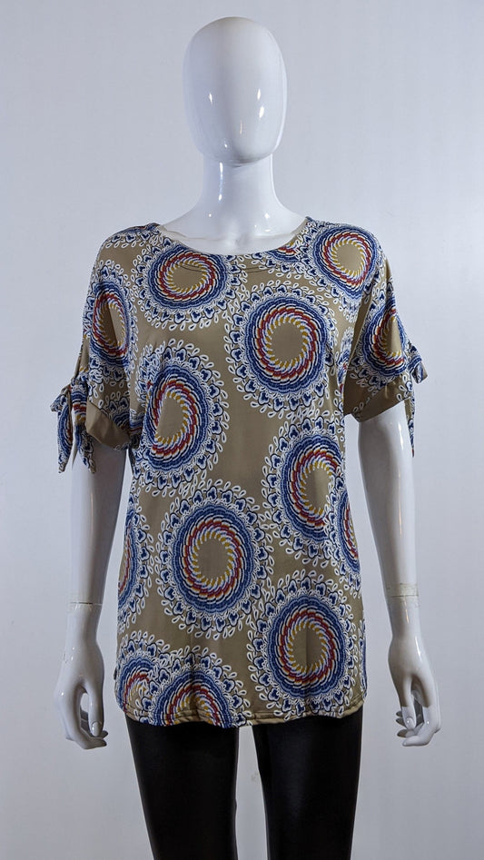 Beige Circle Pattern Top