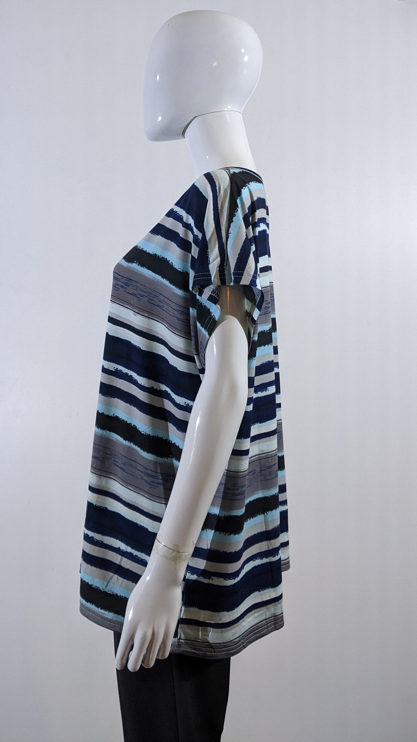 Blue Stripe Pattern Top