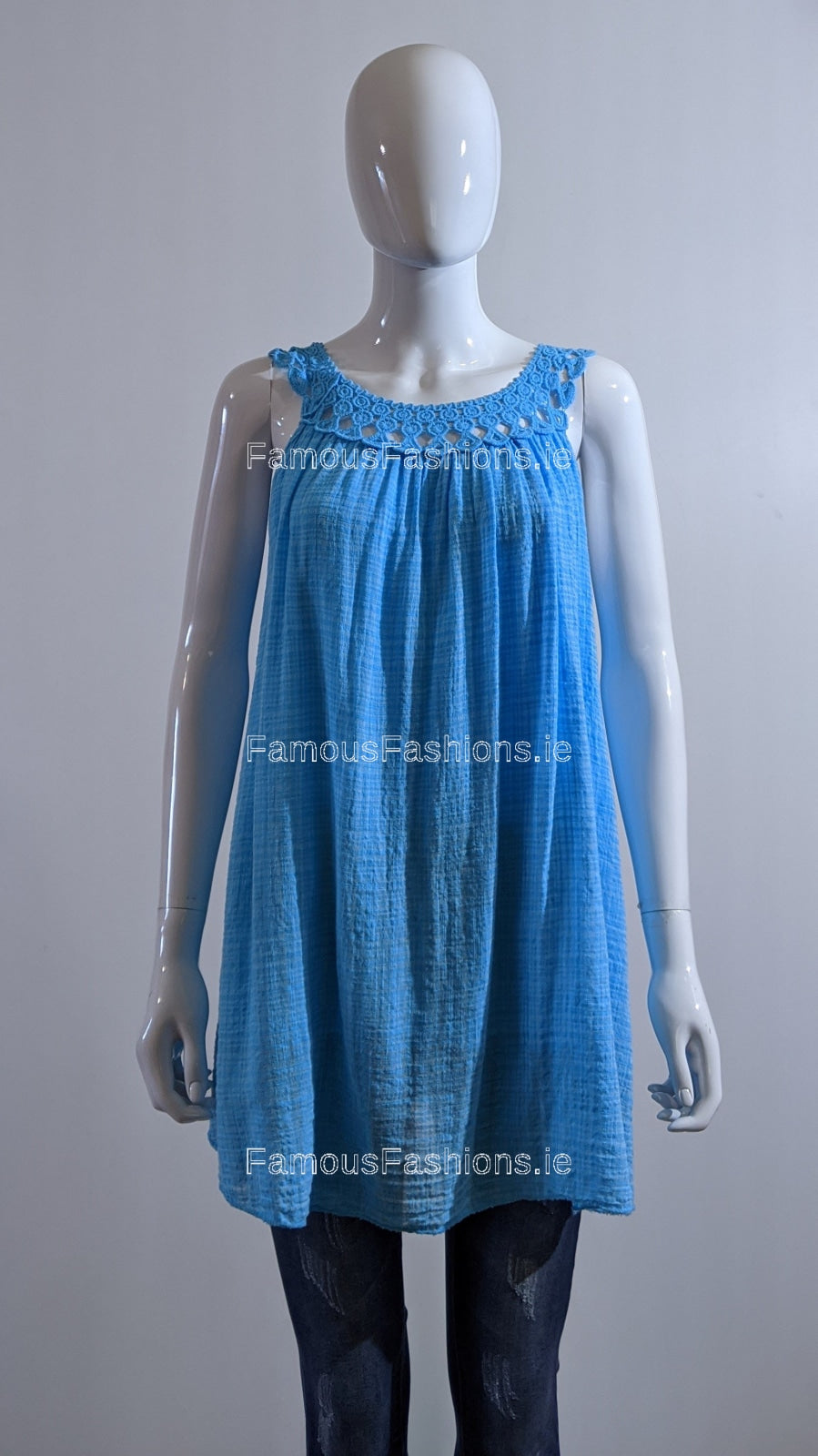 Turquoise Sleeveless Vest Top