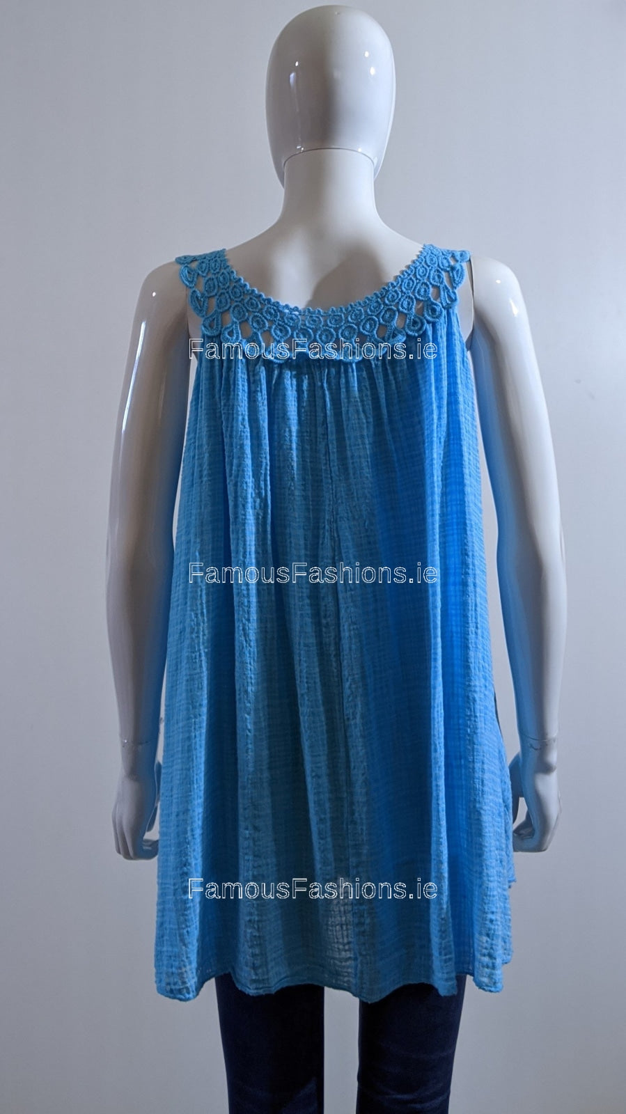 Turquoise Sleeveless Vest Top