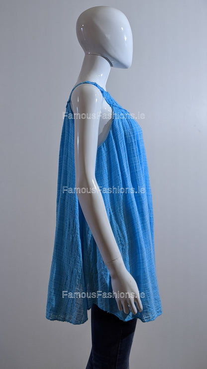 Turquoise Sleeveless Vest Top