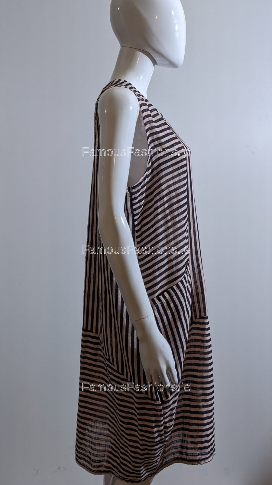 Pink Stripe Cotton Dress