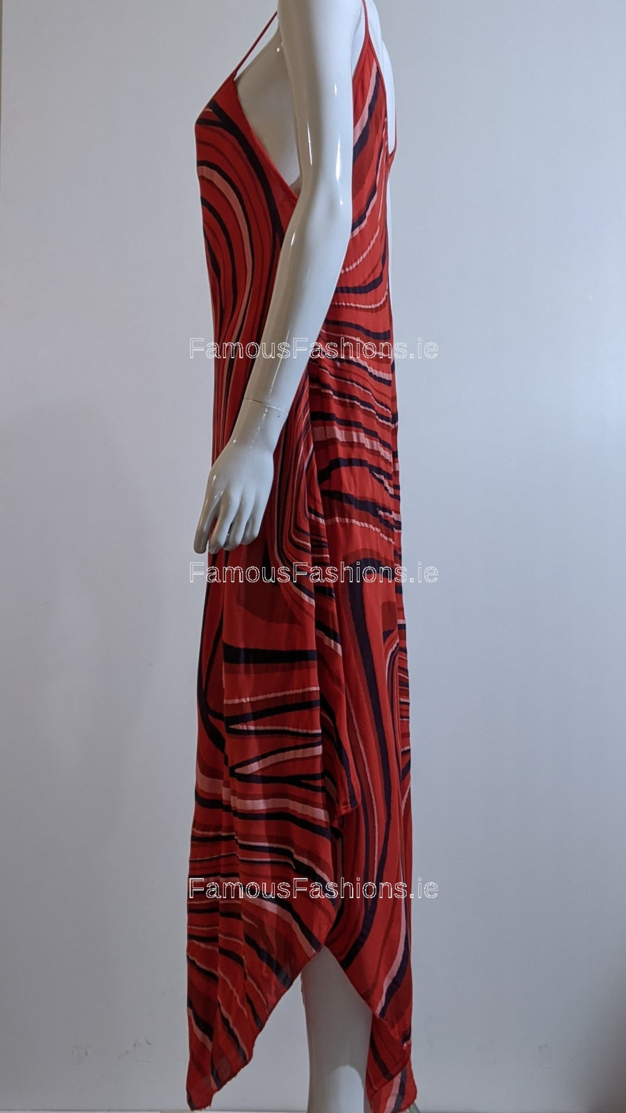 Red Pattern Sleeveless Maxi Dress