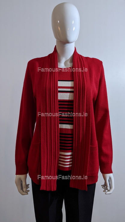 Red Stripe Twinset Jumper