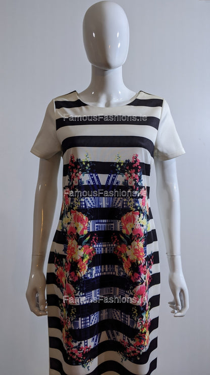 Floral Print Stripe Dress