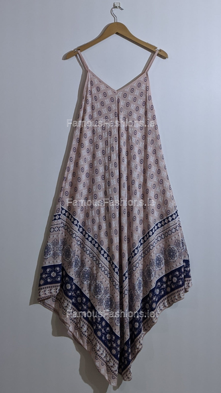 Pink Pattern Sleeveless Maxi Dress