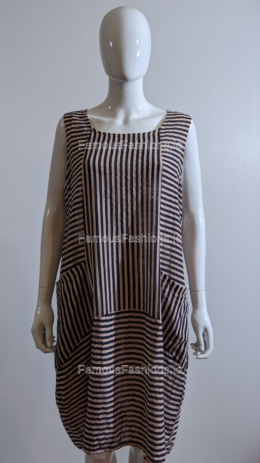 Pink Stripe Cotton Dress